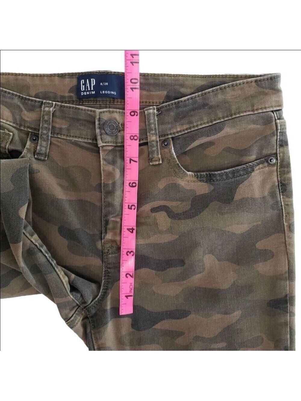 Gap Denim Legging Camo Skinny Jeans Womens 6/28 Stretch Mid Rise - Picture 9 of 9